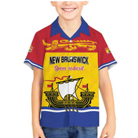 Personalized Canada New Brunswick Province Family Matching Mermaid Dress and Hawaiian Shirt Golden Lion Lymphad