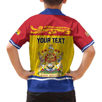 Personalized Canada New Brunswick Province Family Matching Off The Shoulder Long Sleeve Dress and Hawaiian Shirt Golden Lion Lymphad