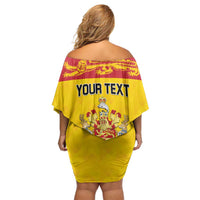 Personalized Canada New Brunswick Province Family Matching Off Shoulder Short Dress and Hawaiian Shirt Golden Lion Lymphad
