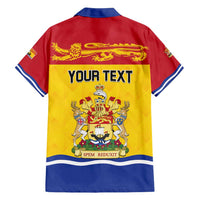 Personalized Canada New Brunswick Province Family Matching Summer Maxi Dress and Hawaiian Shirt Golden Lion Lymphad