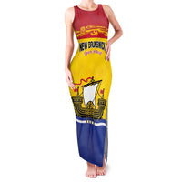 Personalized Canada New Brunswick Province Family Matching Tank Maxi Dress and Hawaiian Shirt Golden Lion Lymphad