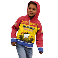Personalized Canada New Brunswick Province Kid Hoodie Golden Lion Lymphad