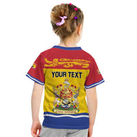 Personalized Canada New Brunswick Province Kid T Shirt Golden Lion Lymphad