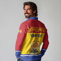 Personalized Canada New Brunswick Province Long Sleeve Polo Shirt Golden Lion Lymphad