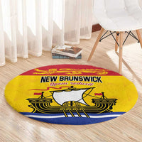 Canada New Brunswick Province Round Carpet Golden Lion Lymphad