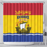 Canada New Brunswick Province Shower Curtain Golden Lion Lymphad