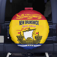 Canada New Brunswick Province Spare Tire Cover Golden Lion Lymphad