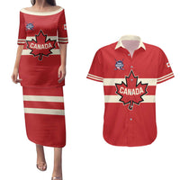 Custom Canada Hockey Couples Matching Puletasi and Hawaiian Shirt Canada Team Go Champions
