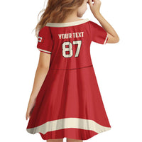 Custom Canada Hockey Family Matching Off Shoulder Short Dress and Hawaiian Shirt Canada Team Go Champions LT01