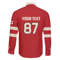 Custom Canada Hockey Family Matching Short Sleeve Bodycon Dress and Hawaiian Shirt Canada Team Go Champions