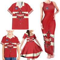 Custom Canada Hockey Family Matching Tank Maxi Dress and Hawaiian Shirt Canada Team Go Champions