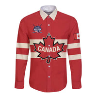 Custom Canada Hockey Long Sleeve Button Shirt Canada Team Go Champions