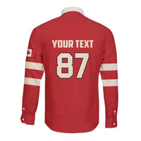 Custom Canada Hockey Long Sleeve Button Shirt Canada Team Go Champions