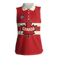 Custom Canada Hockey Women Sleeveless Polo Shirt Canada Team Go Champions