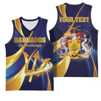 Personalized Barbados Gold Trident Basketball Jersey Luxury Style