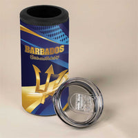 Personalized Barbados Gold Trident 4 in 1 Can Cooler Tumbler Luxury Style