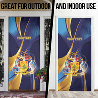 Personalized Barbados Gold Trident Door Cover Luxury Style