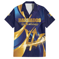 Personalized Barbados Gold Trident Hawaiian Shirt Luxury Style