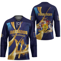 Personalized Barbados Gold Trident Hockey Jersey Luxury Style
