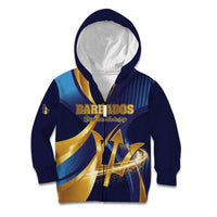 Personalized Barbados Gold Trident Kid Hoodie Luxury Style