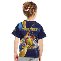 Personalized Barbados Gold Trident Kid T Shirt Luxury Style