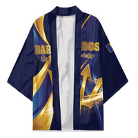 Personalized Barbados Gold Trident Kimono Luxury Style