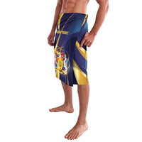 Personalized Barbados Gold Trident Lavalava Luxury Style