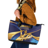 Barbados Gold Trident Leather Tote Bag Luxury Style