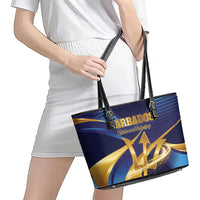 Barbados Gold Trident Leather Tote Bag Luxury Style