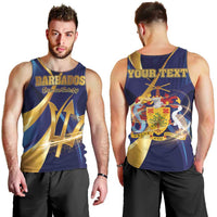 Personalized Barbados Gold Trident Men Tank Top Luxury Style