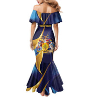 Personalized Barbados Gold Trident Mermaid Dress Luxury Style