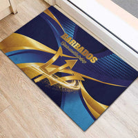 Barbados Gold Trident Rubber Doormat Luxury Style