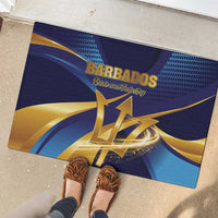 Barbados Gold Trident Rubber Doormat Luxury Style