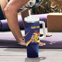 Personalized Barbados Gold Trident Tumbler With Handle Luxury Style