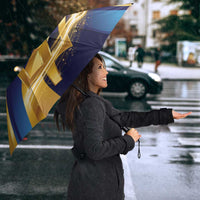 Barbados Gold Trident Umbrella Luxury Style