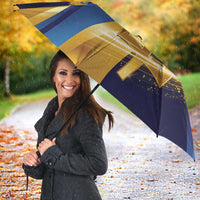 Barbados Gold Trident Umbrella Luxury Style