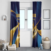 Barbados Gold Trident Window Curtain Luxury Style