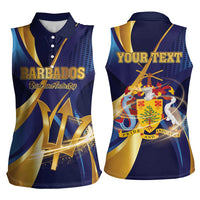 Personalized Barbados Gold Trident Women Sleeveless Polo Shirt Luxury Style