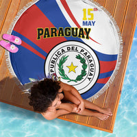 Paraguay Independence Day 2025 Beach Blanket Passiflora Paz y justicia