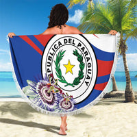 Paraguay Independence Day 2025 Beach Blanket Passiflora Paz y justicia