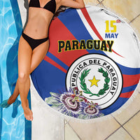Paraguay Independence Day 2025 Beach Blanket Passiflora Paz y justicia