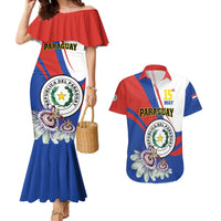 Personalized Paraguay Independence Day 2025 Couples Matching Mermaid Dress and Hawaiian Shirt Passiflora Paz y justicia