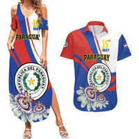 Personalized Paraguay Independence Day 2025 Couples Matching Summer Maxi Dress and Hawaiian Shirt Passiflora Paz y justicia