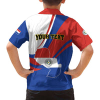 Personalized Paraguay Independence Day 2025 Family Matching Off The Shoulder Long Sleeve Dress and Hawaiian Shirt Passiflora Paz y justicia