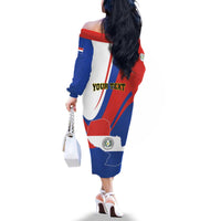 Personalized Paraguay Independence Day 2025 Family Matching Off The Shoulder Long Sleeve Dress and Hawaiian Shirt Passiflora Paz y justicia