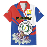 Personalized Paraguay Independence Day 2025 Family Matching Puletasi and Hawaiian Shirt Passiflora Paz y justicia