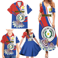 Personalized Paraguay Independence Day 2025 Family Matching Summer Maxi Dress and Hawaiian Shirt Passiflora Paz y justicia