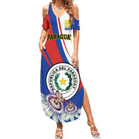 Personalized Paraguay Independence Day 2025 Family Matching Summer Maxi Dress and Hawaiian Shirt Passiflora Paz y justicia