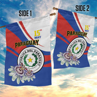 Paraguay Independence Day 2025 Garden Flag Passiflora Paz y justicia