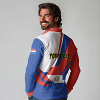 Personalized Paraguay Independence Day 2025 Long Sleeve Polo Shirt Passiflora Paz y justicia